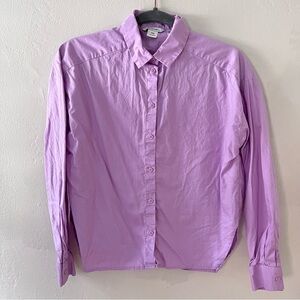 Monki Lavender Purple Collared Button Down Shirt